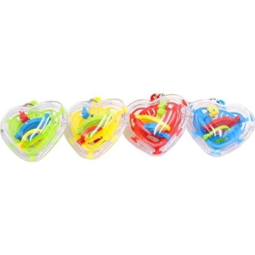 Hot sale 50 Pass 3D Ball Maze Puzzle toys fashion Kids Children Heart Shape Maze Intellect Ball Balance Game Puzzle Toys