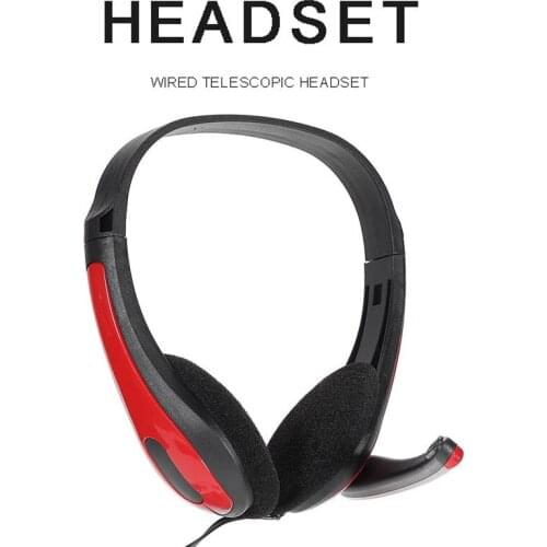 MAYITR 1pc 3.5mm Wired Headphone Adjustable Headband Stereo Headset With Microphone For PC Computer Laptop