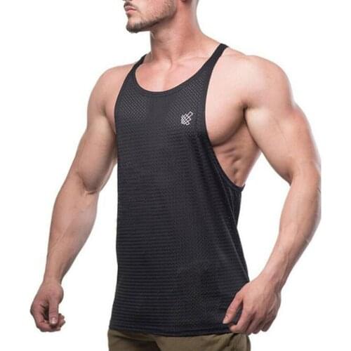 Streetwear Muscle Clothing Summer Singlets Mens Tank Tops Shirt Bodybuilding Equipment Fitness Mens Mesh Stringer Tanktop Vest