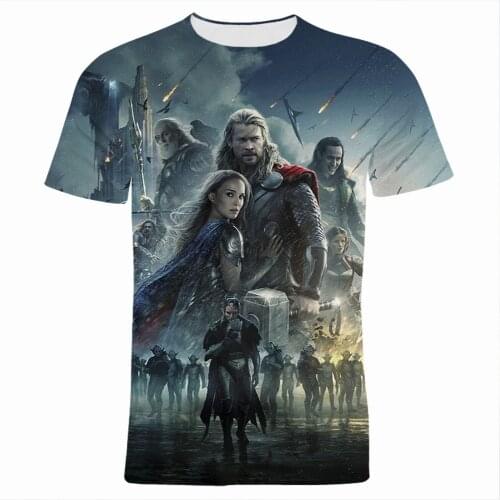 Fashion Summer T Shirt For Men Marvel Thor 3D Printed Cool Children Tee Tops Short Sleeve Harajuku Womens T-shirts