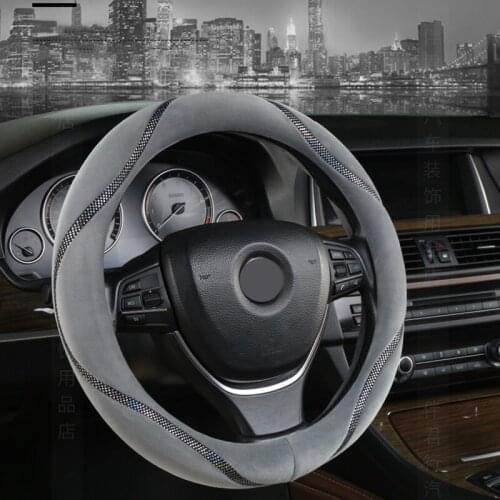 Fashion Plush Steering Wheel Cover with Luxury Crystal Rhinestone M size Fits 38cm/15" Diameter