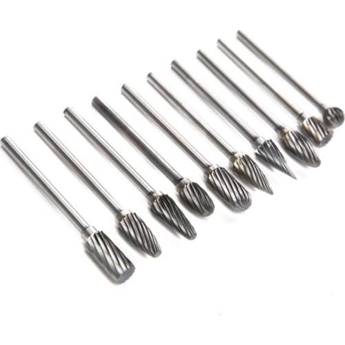 Single Cut Rotary File Set Single Cut Rotary File Metal Electric Grinder Drill Bit Set for Polishing Grinding