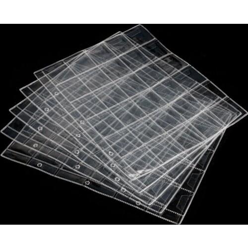 30 Pockets Plastic Coin Holders Folder Pages Sheets For Storage Hard Cash Money Collection Album Creative PVC Album P0.2