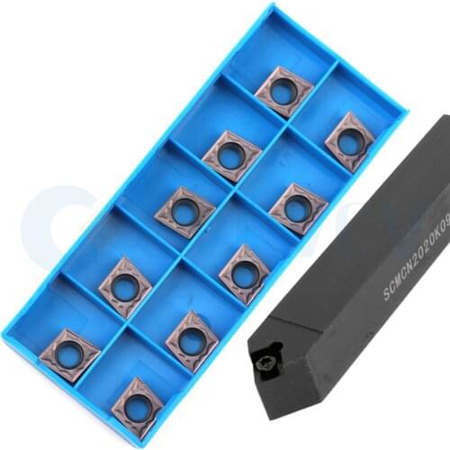 SCMCN1212H09 SCMCN1616 SCMCN2020 SCMCN2525 CNC External Turning Tools Holder +10Pc CCMT09T3 Lathe Machine Carbide Insert Durable