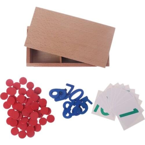 Montessori Cards Counter Teaching Aid School Math Homeschool Curriculum Toy Y4QA