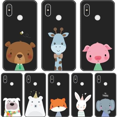 Back Cover For Xiaomi Mi A1 A2 8 SE Lite Silicone Soft Dog Pig Kawaii Bear Rabbit Phone Case For Xiaomi Mi 5 5C 5S 5X 6 6X Plus