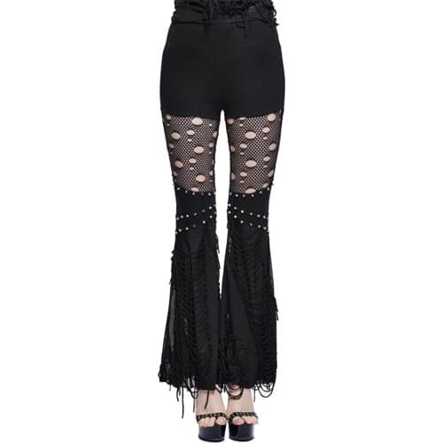 Devil Fashion Gothic Dark High Waist Women Trousers Bodycon Long Trousers Steampunk High Quality Flare Pants