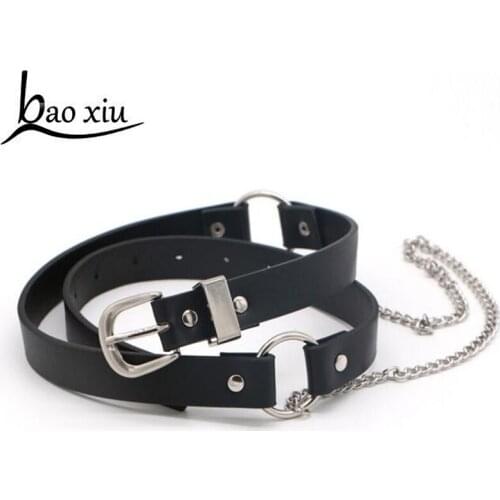 2019 New Street Waist Belt Punk Chain Hip-hop Trendy Women Belt Ladies Fashion Cowboy Belt Steel Pin Buckle Waistband Jeans belt