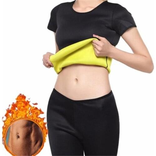 Womens Shaper Sweat T Shirt Hot Thermo Slimming Shapewear Sauna Suit Waist Trainer Neoprene Tummy Shaper Corset Woman Wholesale
