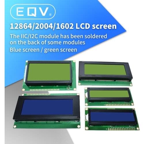 LCD1602 LCD 1602 2004 12864 module Blue Green screen 16x2 20X4 Character LCD Display Module HD44780 Controller blue black light