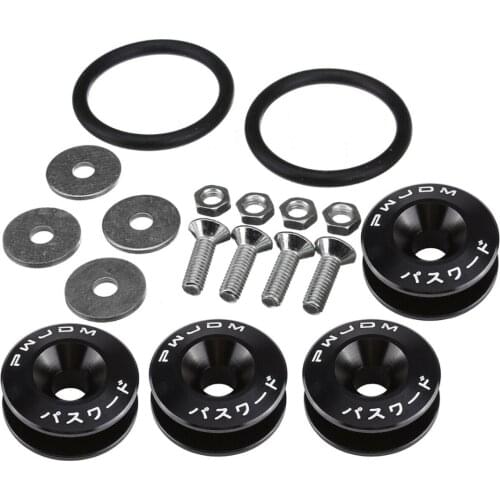 1set Car Auto Chrome Quick Release Fasteners O-rings For Front Bumpers Rear Bumpers Surrounds Reinforcement Ring JDM