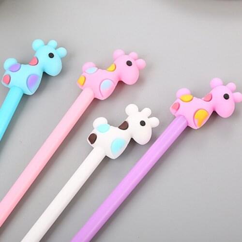 1Pcs Cute animal Horse Deer style 0.5mm Gel Pen student Kawaii Promotional gift stationery School Office Signature Pens Supplies