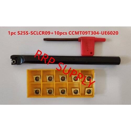 1pc S25S-SCLCR09+10pcs CCMT09T304-UE6020 internal turning too, 95 degree,boring bar