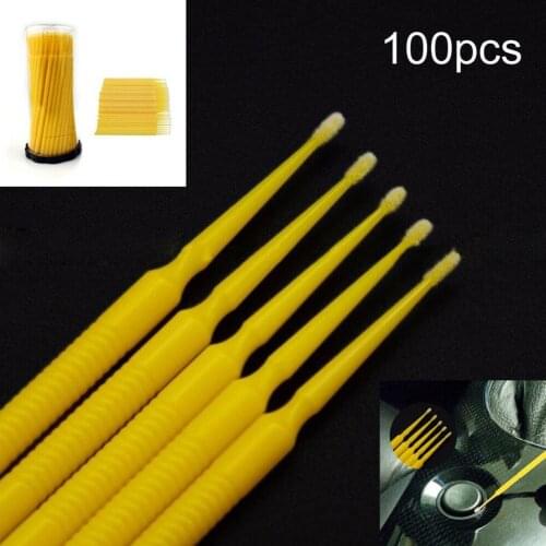 100PCS Up Paint Micro Brush Tips Auto Mini Head Brush Car Parts Head 1.0mm Mini Spray Car Applicator Stick