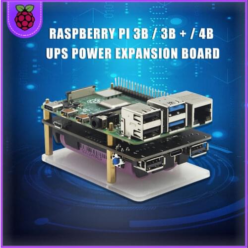 18650 UPS Pro Extended Two USBA Port Power Supply Device for Raspberry Pi 4 B / 3B+ / 3B Not Include 18650 Battery