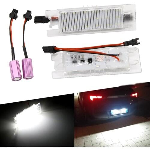 2Pcs No Error Car LED Number License Plate Lights Bulb 12V 6000K For Opel Zafira B Astra H J Corsa D C Insignia Meriva A Tigra B