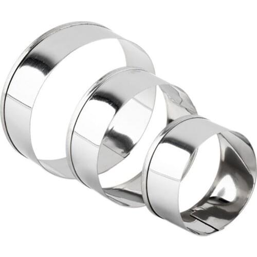 3Pcs Adjustable Round Stainless Steel Round Circle Cookie Mousse Cake Rings Cake Gum Paste Mould Layer Slicer DIY Cutter Mold