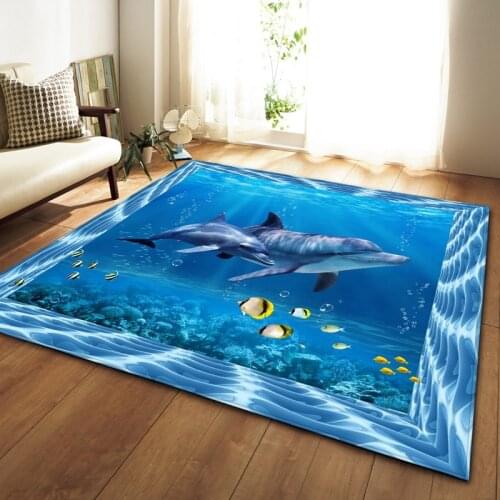 3D Carpet Sea World Finsh whale Carpet Kids Room Baby Livingroom and bedroom Rugs Turtle Floor mat kitchen Home Decor