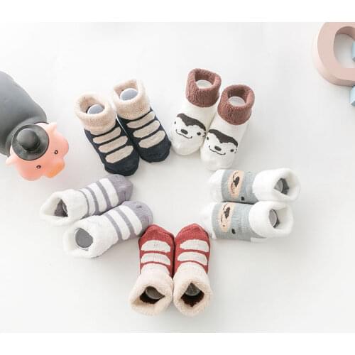 5 Pairs Baby Socks Cotton Thick Winter Autumn Warm Cute Cartoon Newborn Baby Girls Boy Socks Infant Toddler Fashion Soft Socks