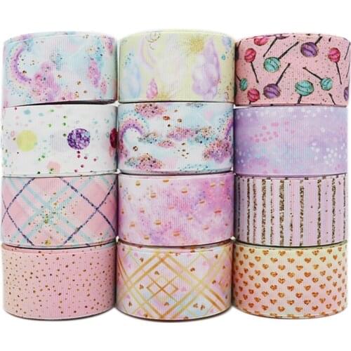 5 Yards 1.5' 38MM Geometric Patterns Printed Grosgrain Ribbons For Hair Bows DIY Handmade Materials Y2020103002