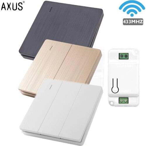 AXUS 433Mhz Light Switch LED Push Button Switch wall power Touch switch AC220V EU standard Smart Home Wireless Remote Controller