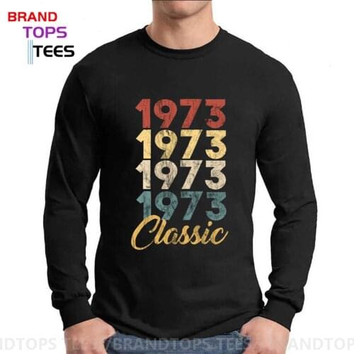 Camiseta Retro Custom Thanksgiving Day Best gift Tee 1973 Vintage Classic 47 Years Old Birthday Tshirt Men Long Sleeves T-Shirt