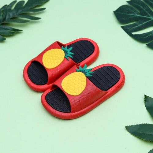 Childrens slippers Outdoor shoes Cute Fruit slippers children soft non-slip strawberry pineapple slippers