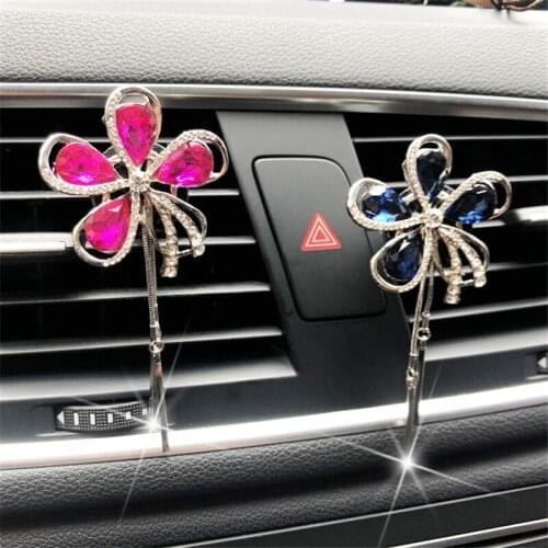 Hazy beauty High fashion crystal flowers Tassel Pendant Car perfume Air vents in car air conditioners Air Freshener Car-styling