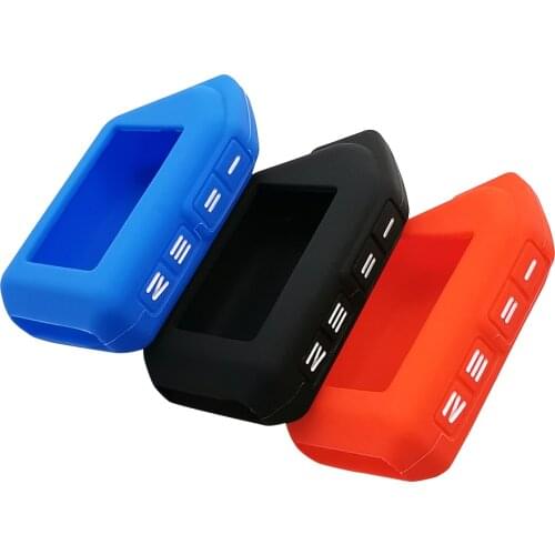 Hot Silica gel Fob Key Chain Case For Sher-khan Mobicar A Mobicar B Vehicle Security Two-Way LCD Remote Russian Car Alarm System