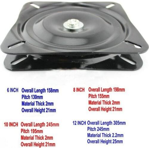 HQ SS 12Inch(300MM) Thicken Steel and Full Solid Steel Ball Bearing Square Swivel Plate,Chair Swivel, Swivel Turntable