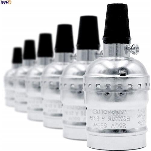 IWHD Douille Soquete E27 Light Bulb Holder Lampholder Aluminum Retro Vintage Fitting Lamp Holder E27 Socket Base UL CE