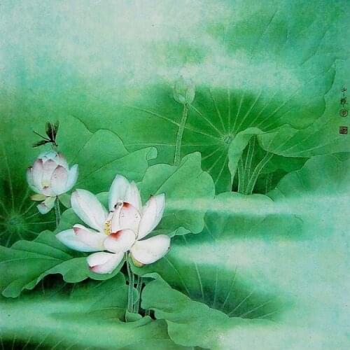 Chinese Watercolor Painting Lotus Flower Wall Art Picture HD Print on Canvas Home Decor Living room