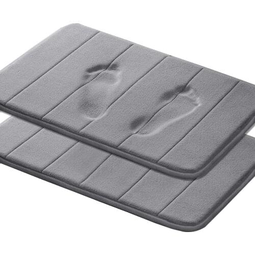 Bathroom Mats Floor Mat Bath Anti Slip Toilet Carpet Meomory Foam Large Grey