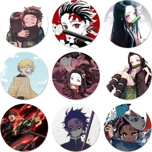 Demon Slayer Kimetsu no Yaiba Colorful Cute Icons Pins Badge Decoration Brooches Metal Badges For Backpack Decoration