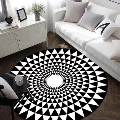 Nordic Fashion Geometric Round Carpet Parlor Living Room Mats 3D World Map Children Kids Bedroom Chair Circular Bath Mat