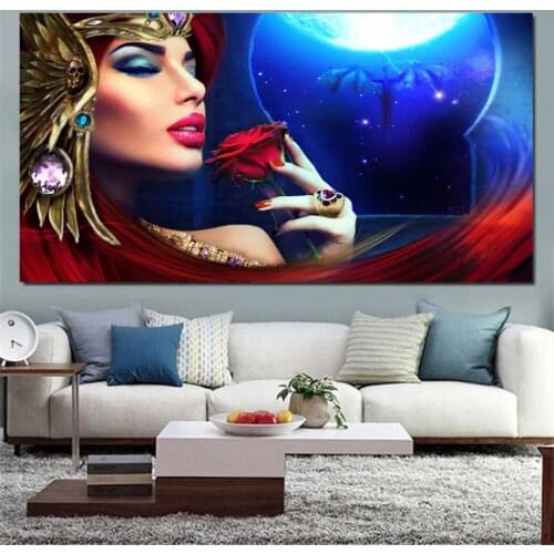 Diy Square 5d diamond mosaic Sexy Women Rose diamond painting cross stitch Diamond embroidery full drill Portrait Art,EE2050
