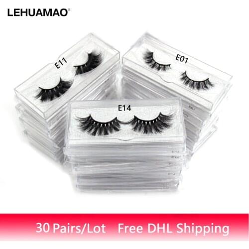 LEHUAMAO 30 Pairs Wholesale eyelashes 3D Mink Eyelashes Cruelty free Fluffy Dramatic Lashes Natural Lashes Free DHL delivery
