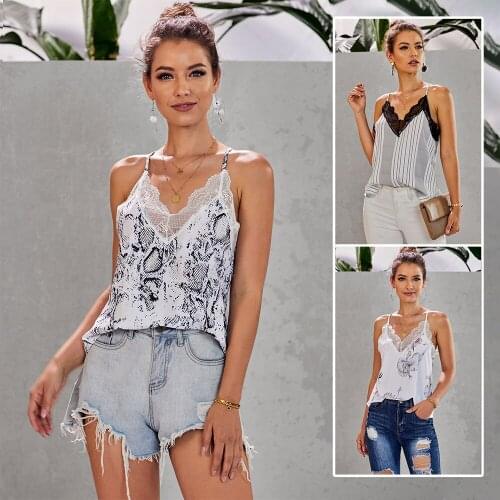 White Lace Womens Summer Tops for Girls Sexy Casual Tanks Camis 2021 Womens Clothing with Free Shipping New Sleeveless T-Shirt