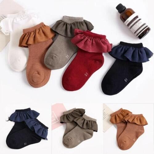 Newborn Baby Girls Cute Cotton Socks Princess Combed Socks Infant Booties Sox