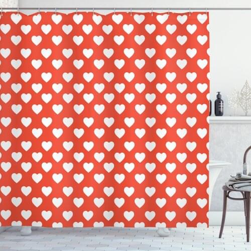 Valentines Day Shower Curtain Set Hearts Vibrant Backdrop Love Curtain for Bathroom Decor 12 Hooks Decorative Bath Accessory