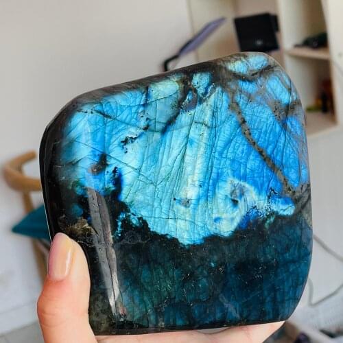 Natural Labradorite Free Form Stone Shining Feldspar Stand Stone Healing Decor