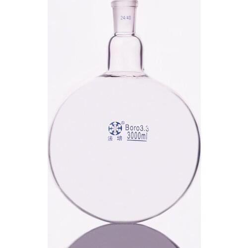 Single standard mouth round-bottomed flask,Capacity 3000ml and joint24/40,Single neck round flask