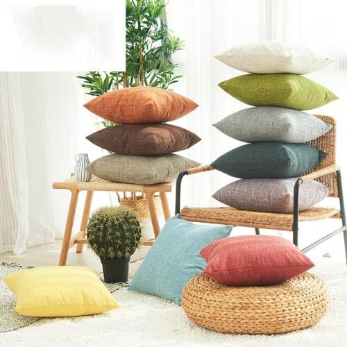 Japanese and Korean style minimalist cotton and linen texture texture plain solid color fabric sofa cushion cover