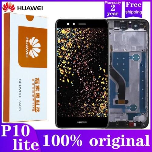 Original 5.2'' Display with Frame for Huawei P10 Lite LCD Touch Screen Digitizer Assembly WAS-LX1 WAS-LX1A WAS-LX2 WAS-LX3