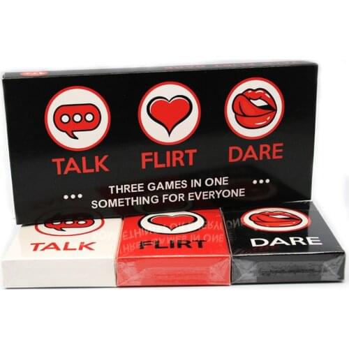 3in 1 Couple Romantic Card Game Talk Or Flirt Or Dare Cards Party Game Cards Deck Lovely Gift For Couples Girl Friend