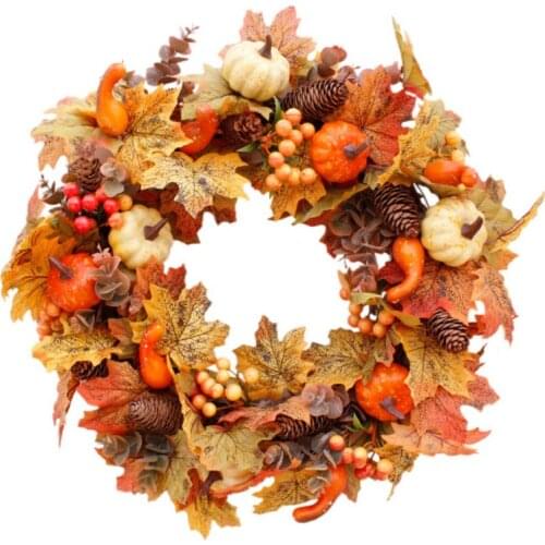 Christmas Wreath Decoration Artificial Flower Peony Wreath Rattan Pendant Garland for Shopping Mall Thanksgiving Halloween Decor