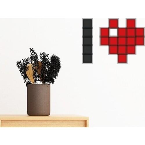 I Love Valentines Pixel Removable Wall Sticker Art Decals Mural DIY Wallpaper for Room Decal