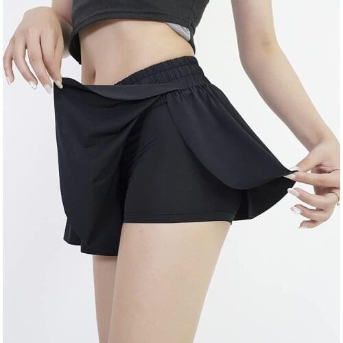 Fitness Yoga Shorts For Women Gym Workout Skirts Athletic Pants Running Leggings