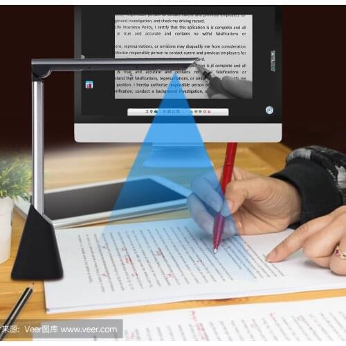 Aibecy BK34 Portable Document Camera Scanner High Speed 5MP Max A4 Size Book Scanner with LED Support 7 Languages for Office