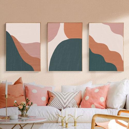 Contemporary Abstract Wall Art Boho Canvas Painting Posters and Prints Wall Pictures for Living Room Home Decor No Frame